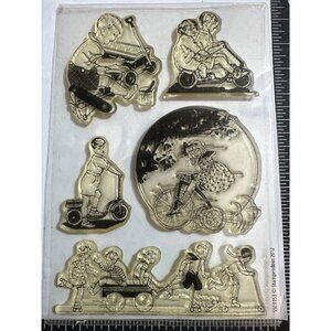 Stampendous Cling Stamps Set Vintage Childhood Play Theme  SSC1153